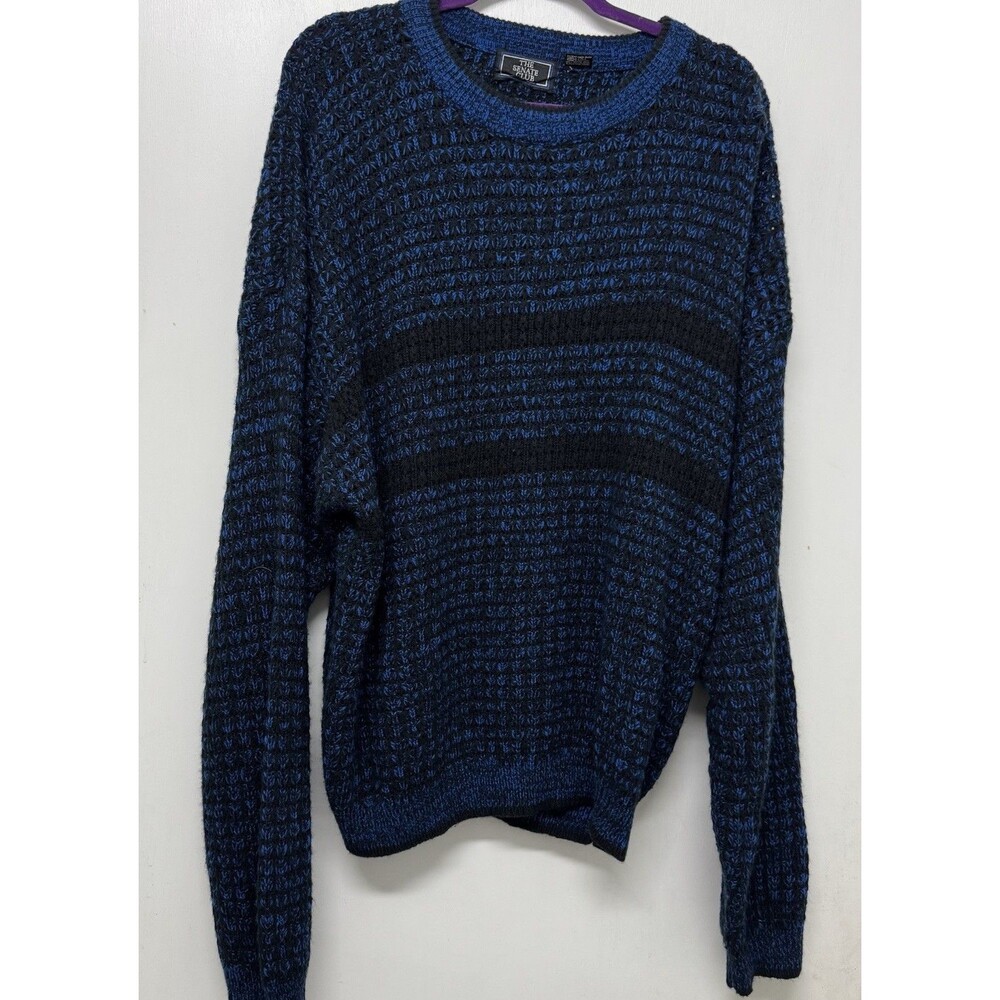 The Senate Club Blue/Black Sweater Size 2XL Long Sleeves Fall